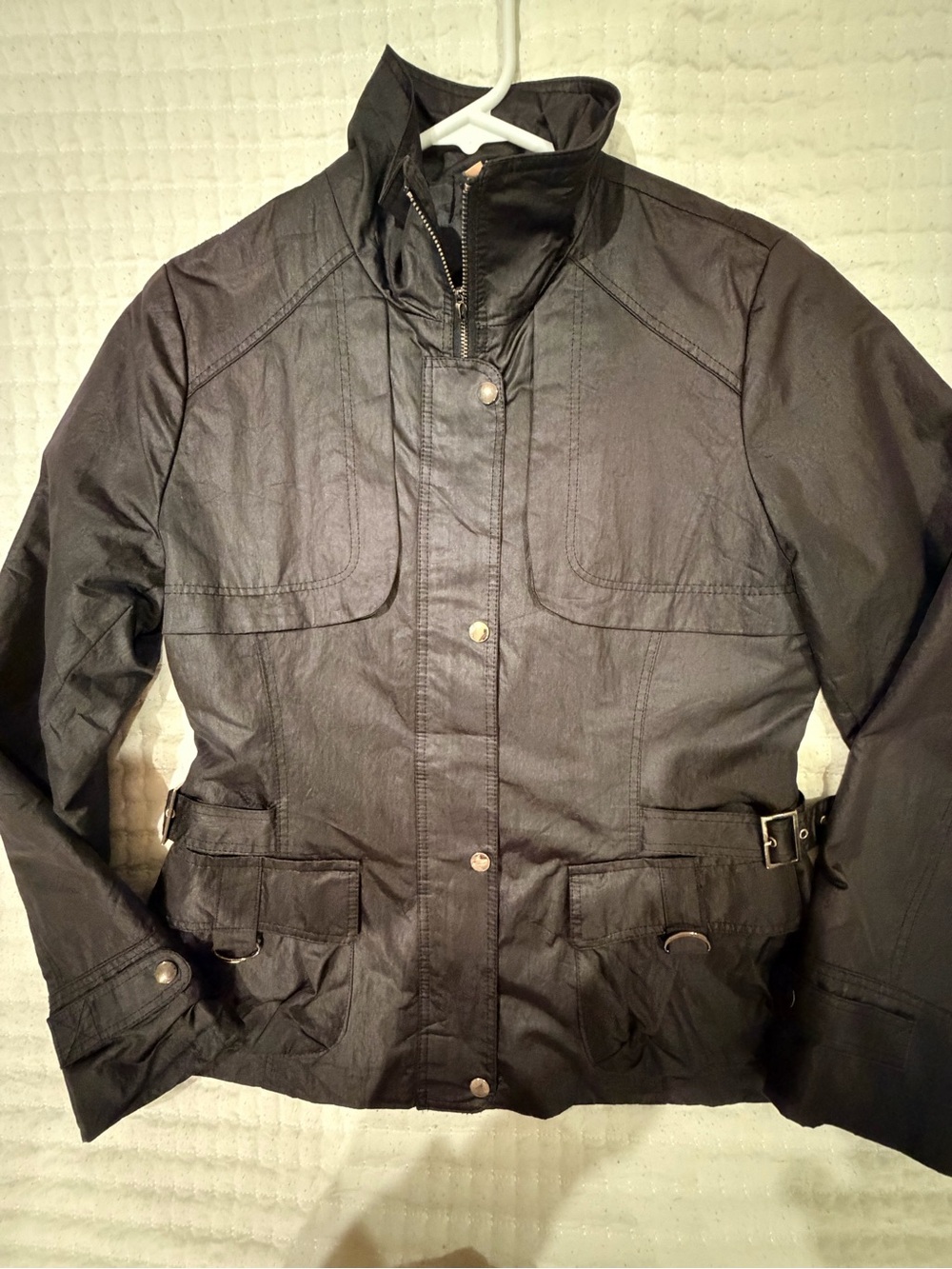 Classic Black Utility Zip-Front Jacket